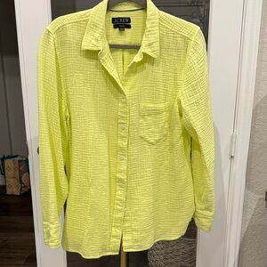 J. Crew Neon Yellow Button Down Shirt